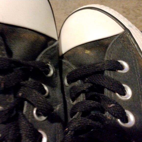 Converse All Star Textured Black Low-Top Sneakers 11 Casual Classic Streetwear - Picture 8 of 9